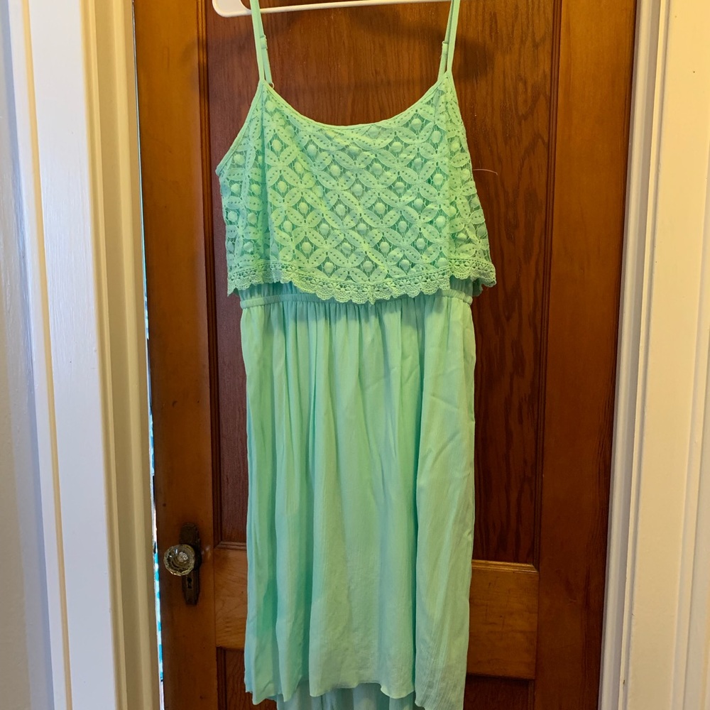 Mint green high/low dress